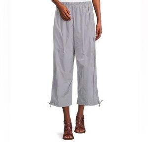 Bryn Walker Side Ruched Pant Large Coastal Beachy Gray Lightweight Lagenlook